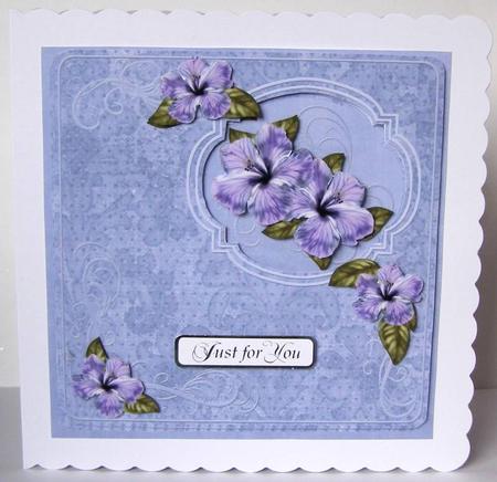 Blue Hibiscus 8in Aperture Decoupage Cf Mini Kit by Margaret McCartney