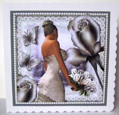 Pearls Lace and Silk Roses Bride Topper by Margaret McCartney