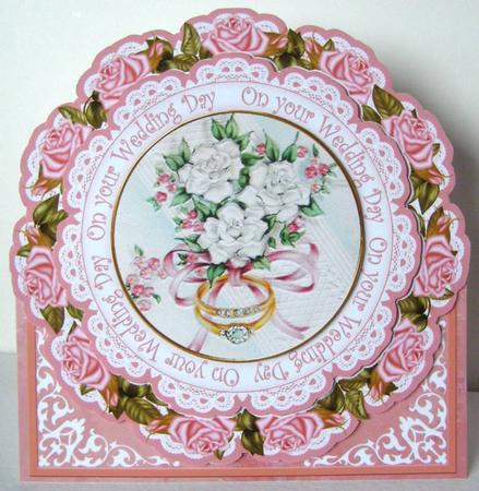 Wedding Day Rings 3D Picture Doily Card & Env Kit by Margaret McCartney