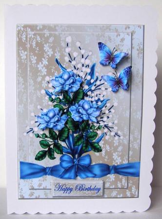 Corsage Roses and Butterflies by Margaret McCartney