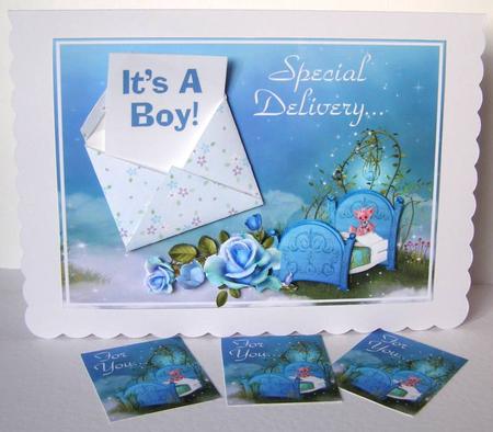 An Envelope on Top! Card Front Mini-kit - Baby Boy by Margaret McCartney
