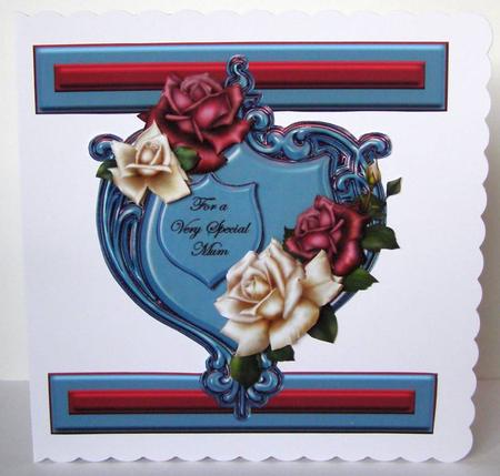 I Card Front Sheild Card - Antique Roses by Margaret McCartney