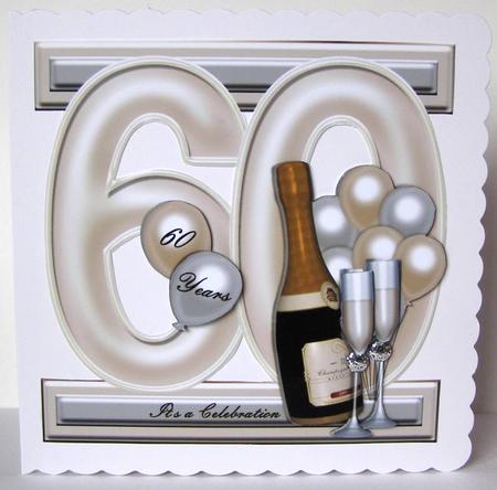 I Card Front Diamond Anniversary 60 Years by Margaret McCartney