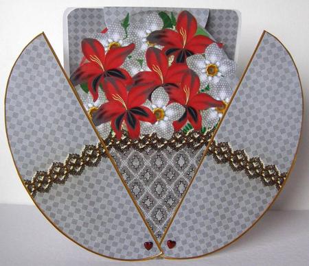 Silver Red Mix 3D Fab Opening Egg Card Mini Kit by Margaret McCartney