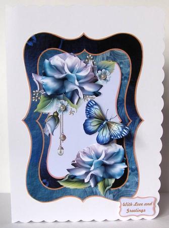 Bracked Shaped Card Topper Roses by Margaret McCartney