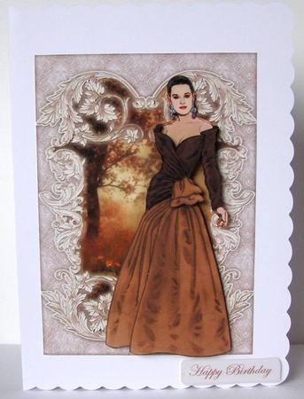 Sunset,card with Decoupage by Margaret McCartney