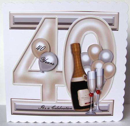 I Card Front Ruby Anniversary 40 Years by Margaret McCartney
