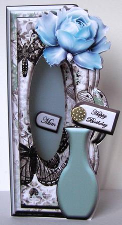 Scalloped-edge Vase Aperture - Botanical Butterfly by Margaret McCartney