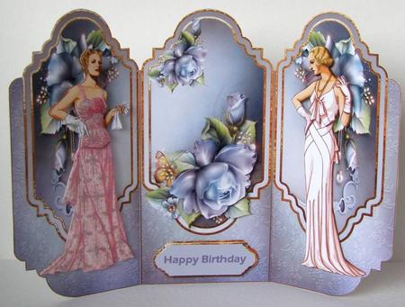 Elegant Ladies Trifold Card Mini Kit with Decoupage by Margaret McCartney