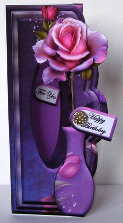 Scalloped-edge Vase Aperture - Purple & Pastel by Margaret McCartney