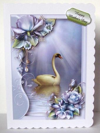 Serene Swan with Porcelain Roses by Margaret McCartney