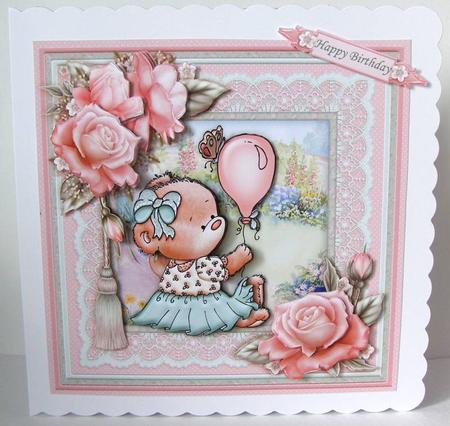 Bear & Balloon Birthday Mini Kit & Decoupage by Margaret McCartney