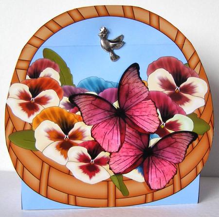 3D Pansies & Butterflies Basket Shaped Treat Box Mini Kit by Margaret McCartney