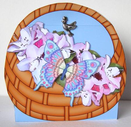 3D Butterfly & Flowers Basket Shaped Treat Box Mini Kit by Margaret McCartney