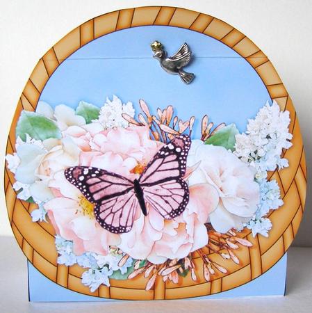 3D Pastel Blossoms & Butterfly Basket Shaped Treat Box by Margaret McCartney