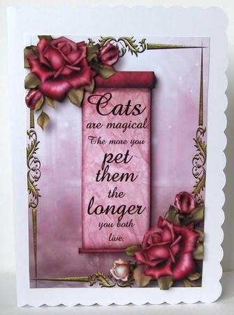 Gorgeous Purple Roses - Cats Are Magical -  by Margaret McCartney