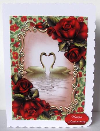 Romantic Red Roses Swan Reflection by Margaret McCartney