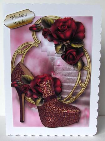 Stunning Shoes - the Paris Collection - Magenta Roses by Margaret McCartney