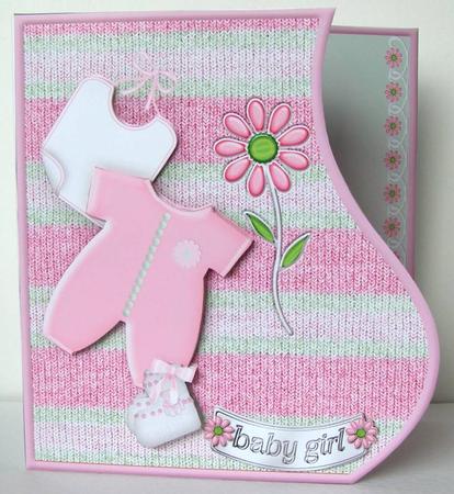 Baby Girl - Wavy Border Card Mini Kit by Margaret McCartney