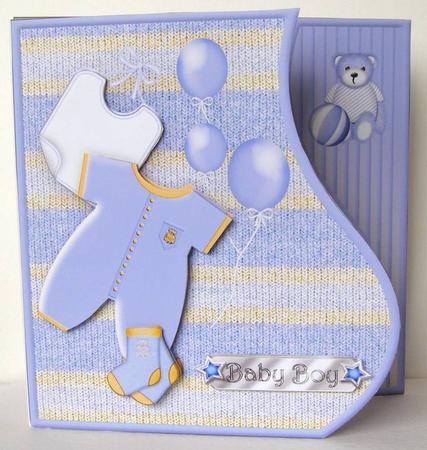Baby Boy - Wavy Border Card Mini Kit by Margaret McCartney