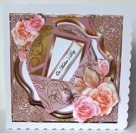 Open Envelope Card Front Mini Kit - Pink & Gold by Margaret McCartney