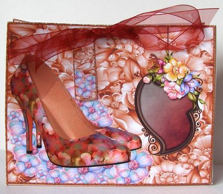 Floral Shoes - Large 19x15x6cm Gift Bag by Margaret McCartney