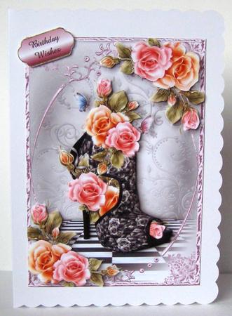 Stunning Shoes - Peeptoe Stiletto - Rosy Glow Roses by Margaret McCartney