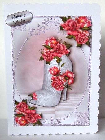 Stunning Shoes - Peeptoe Stiletto - Glory Roses by Margaret McCartney
