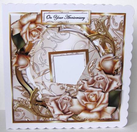Open Envelope Card Front - Pearl & Gold by Margaret McCartney