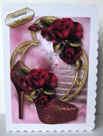 Stunning Shoes - the Paris - Magenta Roses - Version 2 by Margaret McCartney