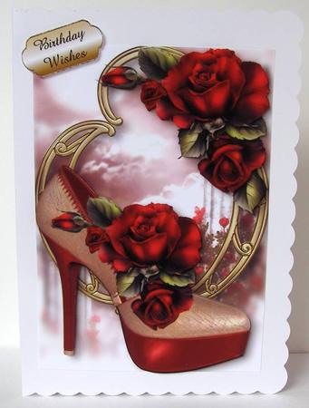 Stunning Shoes - the Paris - Red Roses - Version 2 by Margaret McCartney