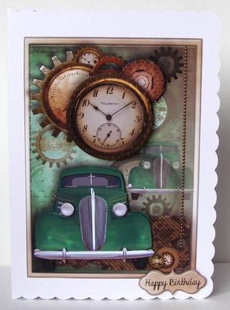 Car O'clock No 2 Male Card by Margaret McCartney