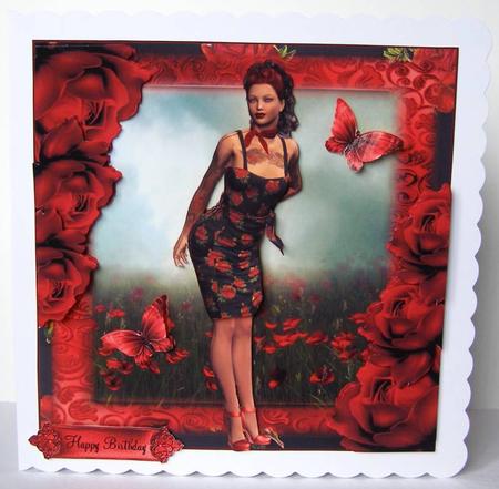 Rockabilly Red Card Front Kit by Margaret McCartney