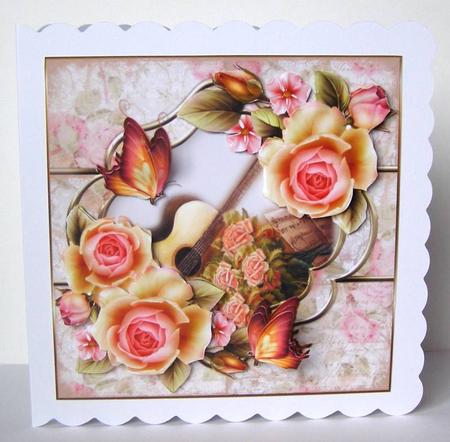 Roses Butterflies and Music Shabby Chic by Margaret McCartney