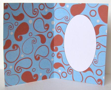 Paisley Aqua Red Paper Insert 1 by Margaret McCartney