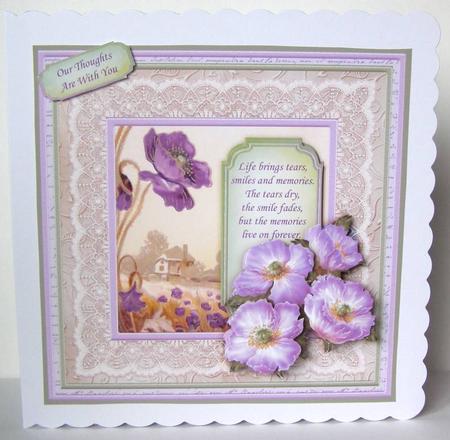 Sympathy Poppies in Purple 8x8 Mini Kit & Decoupage by Margaret McCartney