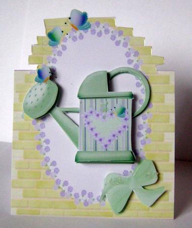 Butterfly Lilac Garden Over the Top Card by Margaret McCartney