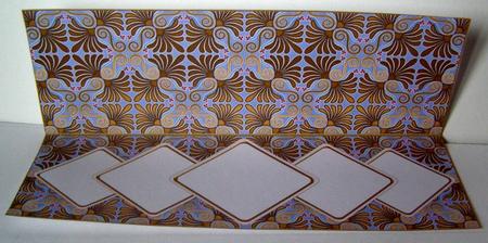 Blue Swirl Fleur Diamond Ex Large Dl Folded Insert by Margaret McCartney