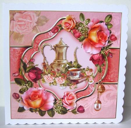 8x8 Afternoon Tea with Roses by Margaret McCartney