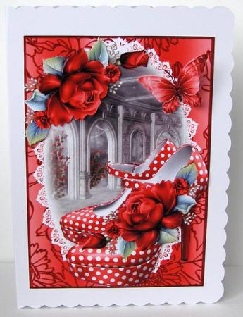 A5 Card Front the Polka Dot Shoes by Margaret McCartney