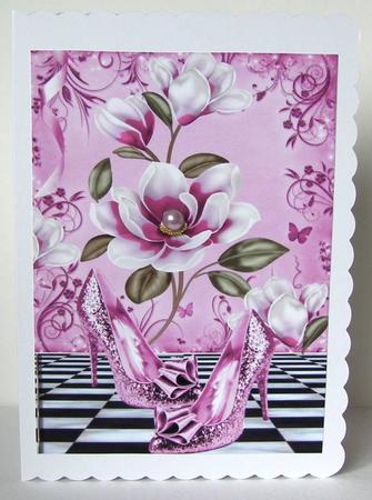Lilac Sparkle Shoes with Magnolias A4 by Margaret McCartney