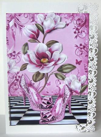 Lilac Sparkle Shoes with Magnolias by Margaret McCartney