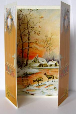 Beautiful Scene of Autumn with Deers Gatefold by Margaret McCartney