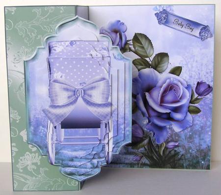 No Holes Fold Baby Boy Pram Card Kit by Margaret McCartney