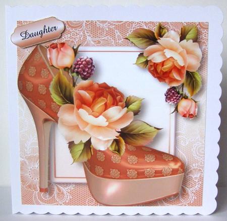 Stunning Shoes Lacey Square - the Milan - Peach Roses by Margaret McCartney