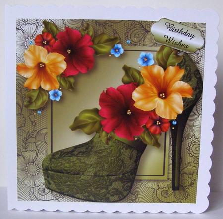 Stunning Shoes Lacey Square - the Monaco - Petunias by Margaret McCartney