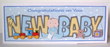 Cute Baby Boy with Baby Bottle New Baby Large Dl by Margaret McCartney