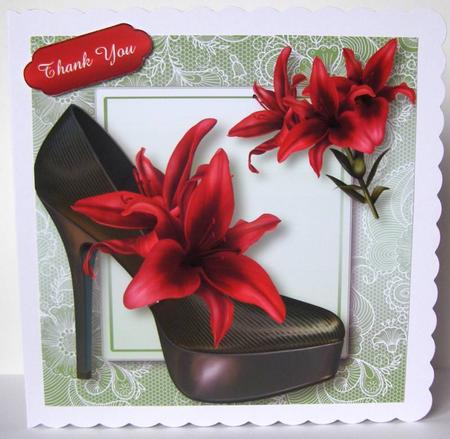 Stunning Shoes Lacey Square - the Venice - Red Lilies by Margaret McCartney