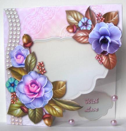 Classy Autumn Camellia 8x8 Card Front by Margaret McCartney