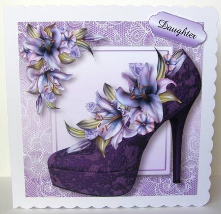 Stunning Shoes Lacey Square - the Monaco - Purple Lilies by Margaret McCartney